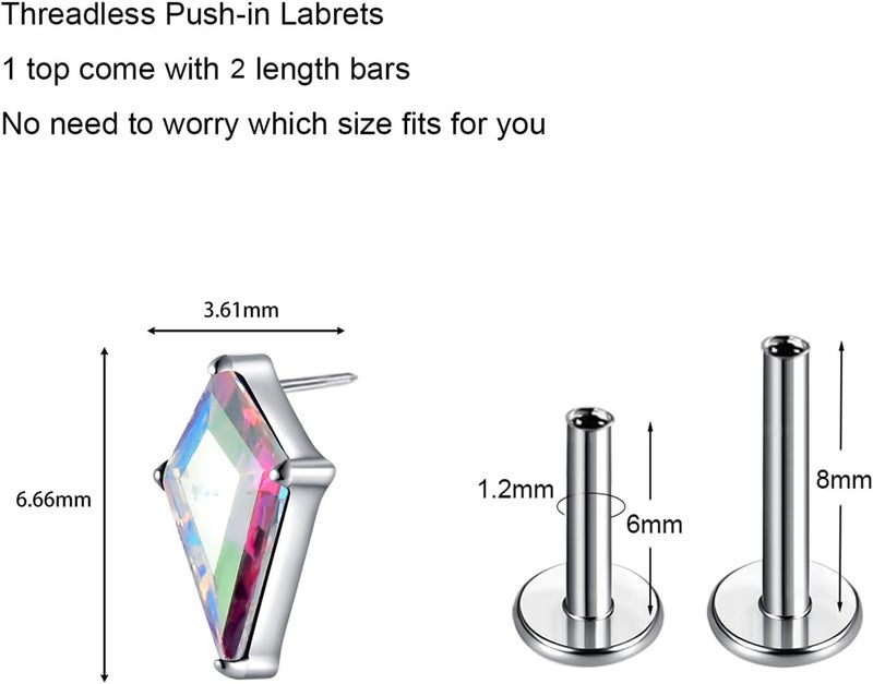 TOMIDES G23 Titanium Flat Back Earrings Studs 18g 16g F136 Implant Grade Titanium Labrets Press Fit Threadless Push In Dainty Cartilage Helix Conch Lobe Lip Tragus Piercing Jewelry - Image 2